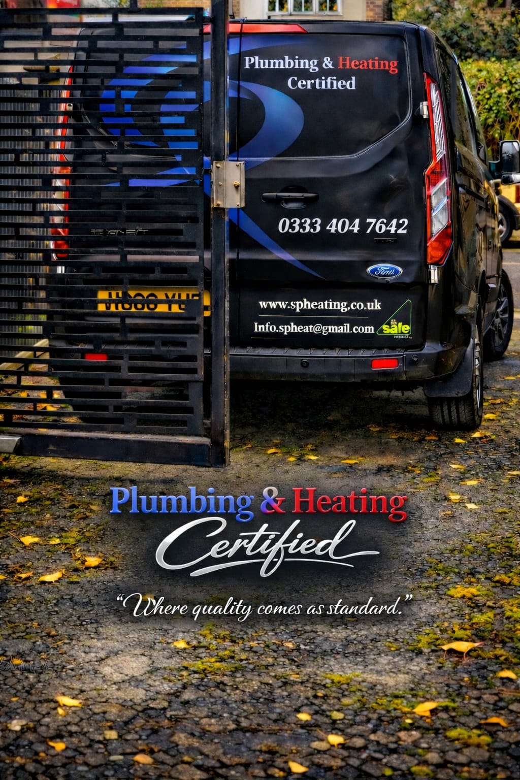 SP Heating branded van — Plumbing & Heating Certified